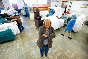 Mary Jean Christensen, is part owner of Elite Laundry in Gallup. Christensen, who has owned the business since 1964, is part of a growing number female business owners in New Mexico. © 2011 Gallup Independent / Brian Leddy